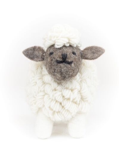 Knitted Sheep Collectible Medium - White