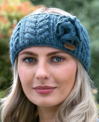 Aran Cable Headband Denim