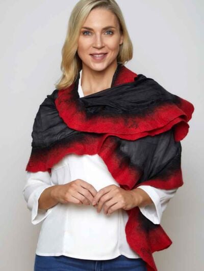 Felt Merino wool and silk Shawl 
