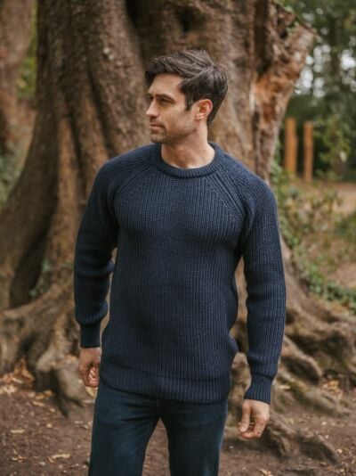 Fisherman Rib Sweater Navy