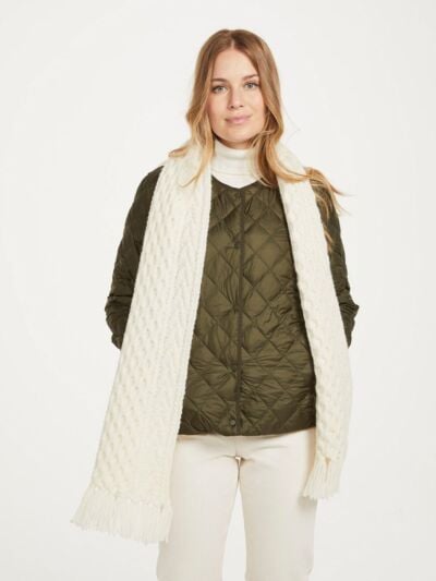 Handknit Aran Honeycomb Pattern Scarf
