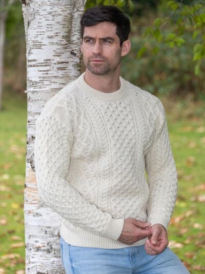 Unisex Heavyweight Aran Sweater Natural