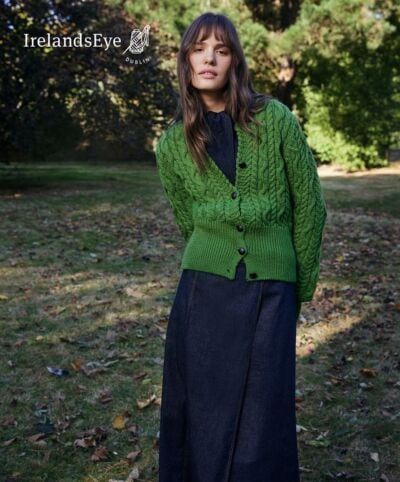 The 'Elva' Cropped Cardigan - Moss