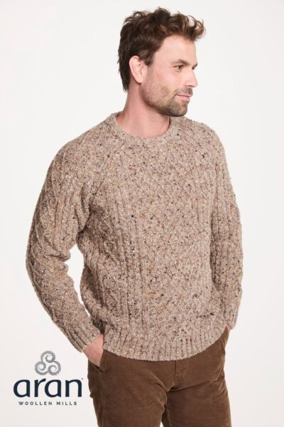 100% Pure New Donegal Wool Crew Neck Honey