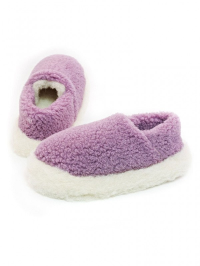 Lilac Non Slip Wool Slippers