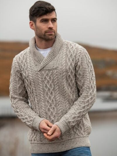 Merino Shawl Neck Oatmeal