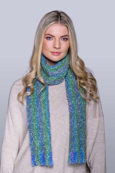Mohair Viscose Scarf Green Mix