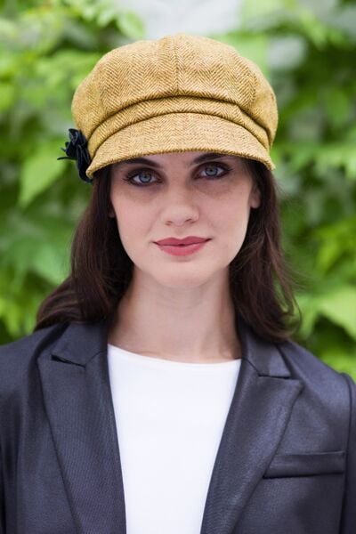 Ladies Newsboy Cap Mustard