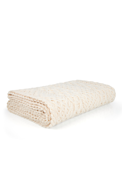 Aran Merino Wool Throw Natural A674