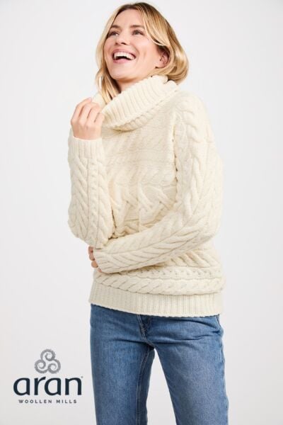 100% Super Soft Merino Wool Cowl Neck Natural