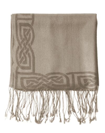 Patrick Francis Pashmina Scarf-Beige Brown-One Size