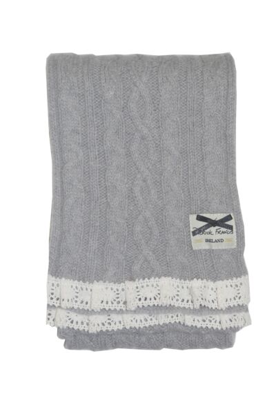 Patrick Francis Cable Knit Scarf -Grey