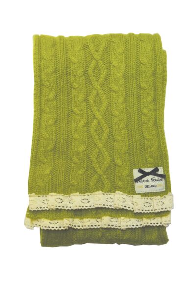Patrick Francis Cable Knit Scarf -Green