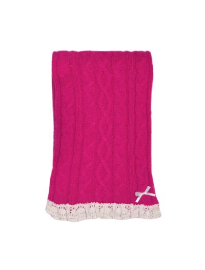 Patrick Francis Cable Knit Scarf -Fuschia