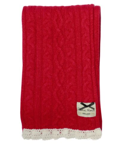 Patrick Francis Cable Knit Scarf -Red