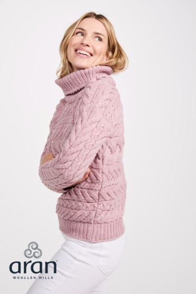 100% Super Soft Merino Wool Cowl Neck Pink
