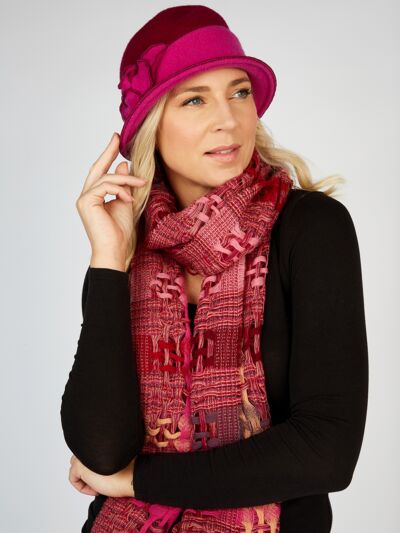 Pure Wool Ladies Fashion Hat Pink 