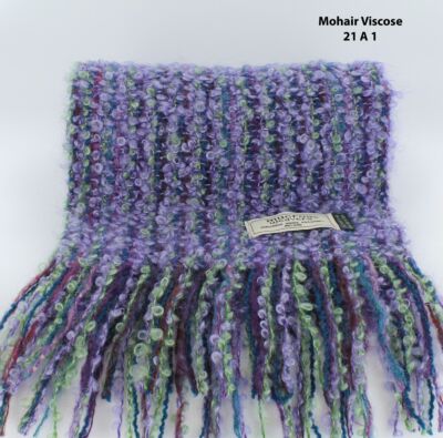 Mohair Viscose Scarf-Purple - Green