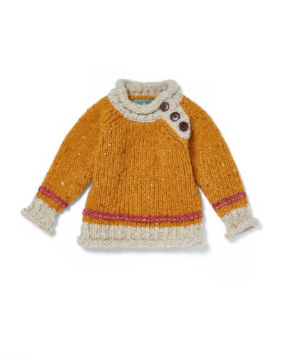 Baby Roll Neck Crew Sweater Mustard