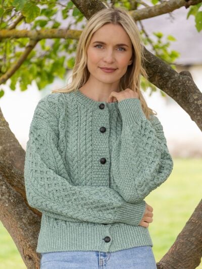 Clover Cropped Cardigan Sage Green