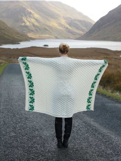 100% Merino Wool Shamrock Throw