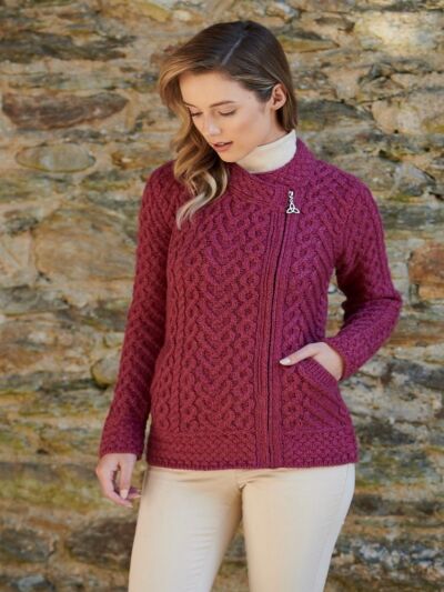 Super Soft Aran Zip Cardigan 