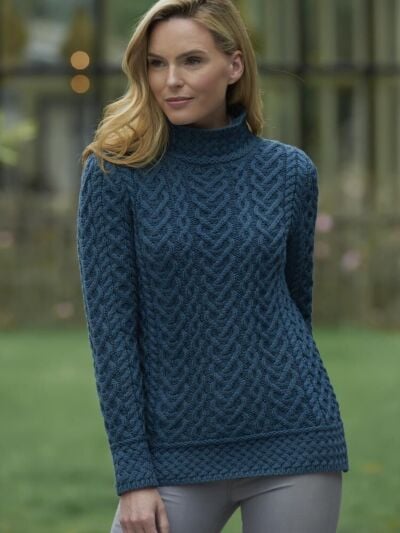 Luxurious Cable Knit Sweater - Teal