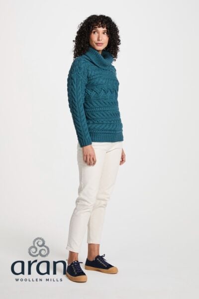 100% Super Soft Merino Wool Cowl Neck Teal