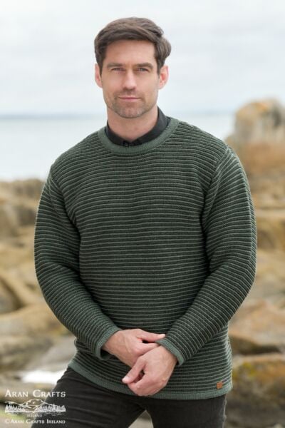 Striped Crew Neck Merino Wool