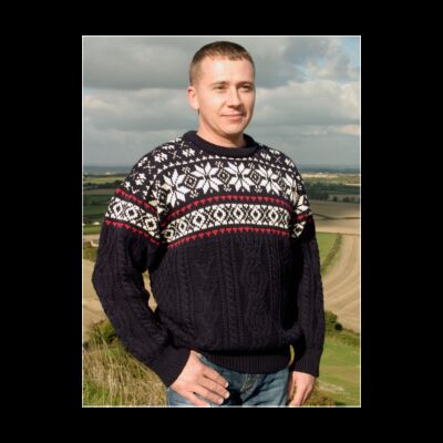 Unisex Festive crew neck sweater C4570-Navy-M 1