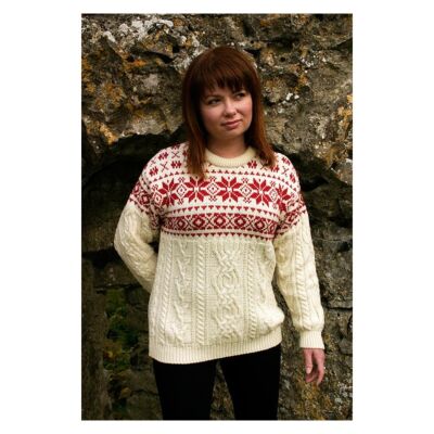 Unisex Festive crew neck sweater -Natural-M 1