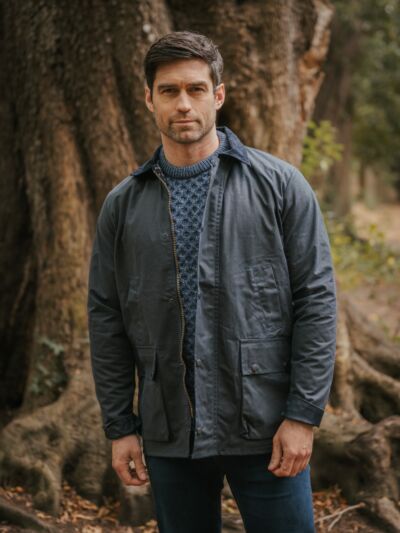 Mens Classic Wax Jacket - Navy