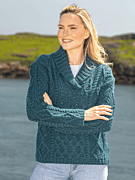 Women's shawl collar sweater on sale