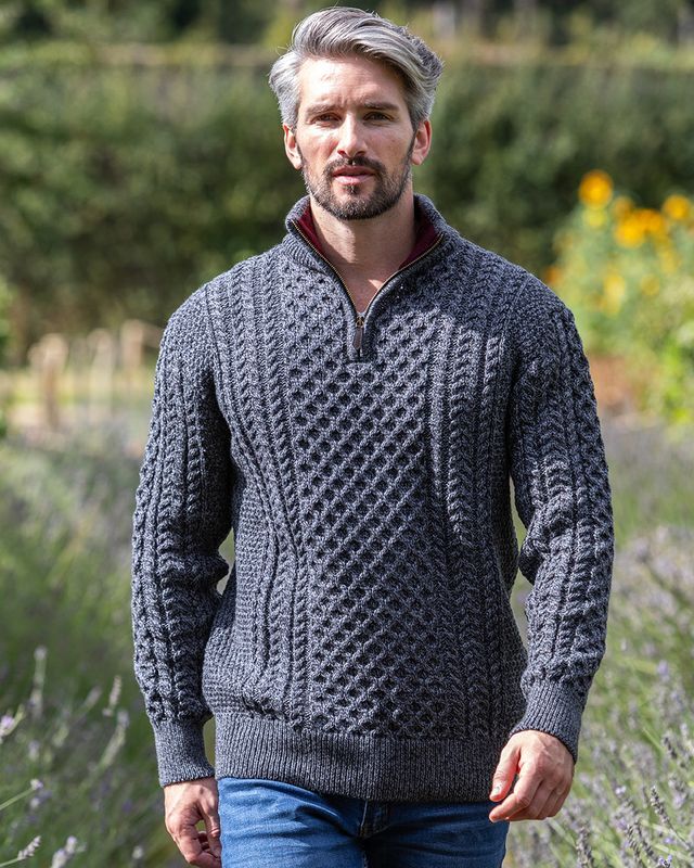 ITALIAN MILITARY ZIPニット　スローブイエナ Olive Drab X-Fine Italian Merino 1/4 Zip by 40Colori Italy – The