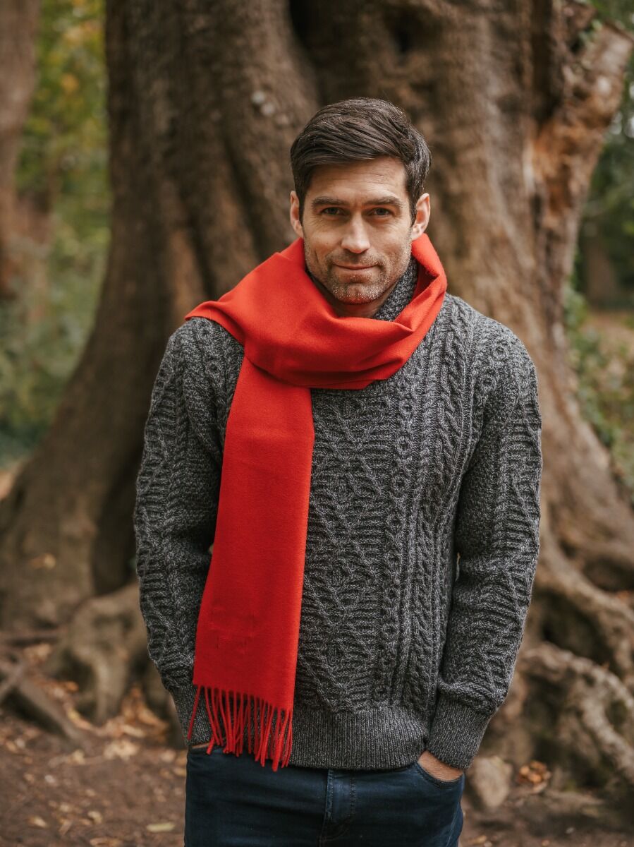 100% Cashmere Scarf Red